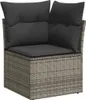 9-tlg. Garten-Sofagarnitur mit Kissen Grau Poly Rattan Produktbild-Vorschau 4