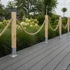 Recinzione da Giardino in Legno 6 Pali 80 cm con Corda di Anteprima dell’immagine prodotto 7