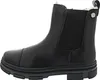 A studio shot of a single black boot. Produktbild-Vorschau