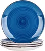 A stack of plates with the top plate being a blue swirl design and the plates below it being white. Náhled obrázku produktu