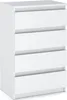 Kommode mit 4 Schubladen Weiß Matt 60x33,5x92,5 Sideboard Produktbild-Vorschau 1