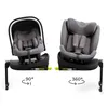 Two car seats are shown side-by-side on a white background. The left seat is angled to show a 90-degree rotation, and the right seat is angled to show a 360-degree rotation. Arrows and degree markings indicate the rotation capabilities. Voir les images du produit