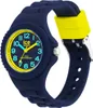 A close-up studio shot of a blue and yellow Ice Watch. Produktbild-Vorschau