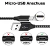 Schnell-Ladekabel Datenkabel 1 meter geflochtenes Nylon Produktbild-Vorschau 3