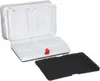 A white plastic filter housing with a red latch and a black foam filter are shown against a white background. Produktbild-Vorschau