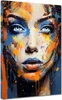Gesicht Splash Pop Art Frau modern Leinwandbild Wandbild Produktbild-Vorschau 1
