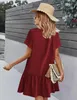 ASKSA Damen Sommerkleid Button Down Leinenkleid Strandkleid Produktbild-Vorschau 3