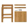 Relaxdays Bambushocker, HxBxT:40x28x32cm, aus Holz, Produktbild-Vorschau 6