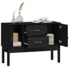 vidaXL Sideboard Schwarz 110x40x78 cm Massivholz Kiefer Produktbild-Vorschau 4