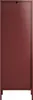 A full-length, back view of a bordeaux red metal display cabinet. Náhľad obrázku produktu