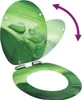 vidaXL Toaletné sedadlo Soft Close Lid MDF Green Water Drop Náhľad obrázku produktu 2