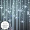 Schneeflocke Lichterkette 94LEDs Lichtervorhang Kaltweiß Produktbild-Vorschau 1