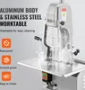 A commercial electric meat band saw machine with water splashing around it, highlighting its features. Anteprima dell’immagine prodotto