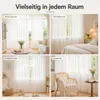 2 Stück Vorhänge mit Pompons Halbtransparent Weiß Voile Produktbild-Vorschau 6