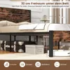 Underneath a bed frame, showing storage space and a robot vacuum. Podgląd zdjęcia produktu
