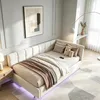 INONEFT Gestoffeerd bed 90x200 cm met LED-verlichting en Productafbeelding-voorbeeld 1
