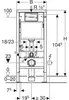 Geberit DuofixBasic Element f. WWC, 112 cm mit Delta UP-SPK Produktbild-Vorschau 13