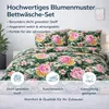 Bettwäsche 135x200 cm 4-teilig 100% Baumwolle Dunkelgrün Produktbild-Vorschau 4