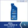 A bottle of Aral HighTronic M 5W-40 engine oil is shown against a white background. Produktbild-Vorschau