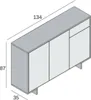 Sideboard Dbakayok, Wohnzimmer-Sideboard, Wohnzimmer-Buffet Produktbild-Vorschau 5