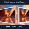 A comparison of a narrow bezel monitor with a standard bezel monitor, showcasing the difference in screen real estate. Produktbild-Vorschau