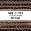A close-up view of corrugated cardboard, showing its layered structure, with text providing product specifications. Produktbild-Vorschau