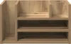 A wooden desk organizer with multiple shelves and compartments. Voir les images du produit