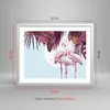 Gerahmtes Poster - Weißer Rahmen - Flamingos Palmen Mond - Produktbild-Vorschau 5