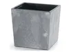 A square planter pot with a textured gray exterior and a black interior. Produktbild-Vorschau