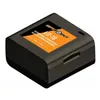 A product shot of a black lithium battery pack with an orange label. Voir les images du produit