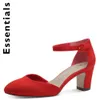 Tamaris Damen Pumps Fesselriemen Blockabsatz samtige Haptik Produktbild-Vorschau 8