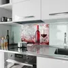 Küchenrückwand Spritzschutz Glas mit Motiv Rotwein mit Glas Produktbild-Vorschau 2