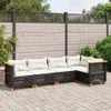 vidaXL 5-delige tuinmeubelset met kussens, zwart, polyrotan Productafbeelding-voorbeeld 2
