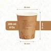 Kaffeebecher To Go 200ml mit Deckel - 200x Dunkelbraun Produktbild-Vorschau 2