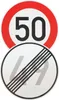 Original 2 x Verkehrszeichen Nr. 274-50 50 km/h und Nr. 282 Produktbild-Vorschau 1