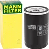 A product shot of a MANN-FILTER oil filter and its packaging. Podgląd zdjęcia produktu