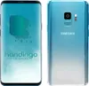 A front and back view of a blue Samsung Galaxy S9 smartphone. Voir les images du produit