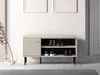 A shoe cabinet with a door and open shelves, displaying shoes. Produktbild-Vorschau