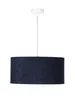 Stilvolle Pendelleuchte Blau Gold Stoff in Velours Optik Produktbild-Vorschau 4