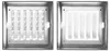 Two views of a ventilation grille, one showing individual LED lights and the other showing a diffused light. Podgląd zdjęcia produktu