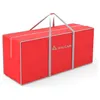 A red storage bag with grey trim and handles, featuring a logo. Podgląd zdjęcia produktu
