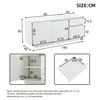 Diagrams and dimensions of a white sideboard. Anteprima dell’immagine prodotto