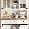 A white hutch with a wooden countertop, displaying kitchenware and a coffee machine. Anteprima dell’immagine prodotto