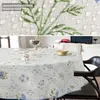 Tischdecke Floral Blumenkaro Blau Oval 240x140cm mit Produktbild-Vorschau 4