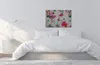 Leinwandbild Blumen 60 x 90 cm - Wandbild Vögel Rosa Rot - Produktbild-Vorschau 4