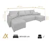 AX LIVING Canapé d'angle grand Dolceo 287 cm - Canapé noir Voir les images du produit 4