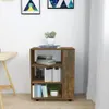 vidaXL Szafka na kółkach dąb wędzony 60x35x75 cm materiał Podgląd zdjęcia produktu 3