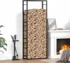 vidaXL Stojak na drewno opałowe czarny matowy 80x28x222 cm Podgląd zdjęcia produktu 2