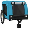 vidaXL Cani da Rimorchio per Biciclette Tessuto Oxford Blu Anteprima dell’immagine prodotto 4