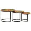 Set tavoli 3 pezzi. Legno massiccio riciclato Anteprima dell’immagine prodotto 2